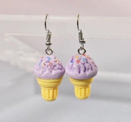 Sprinkle Ice Cream Cone Drop Earrings
