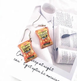 Potato Chip Bag Drop Earrings