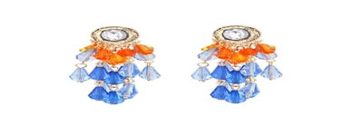 Blue Acrylic Tassel Earrings - A