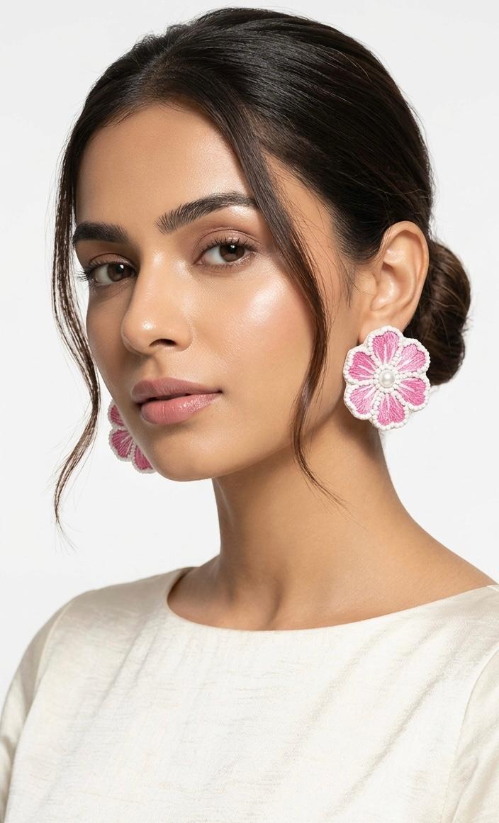 Pretty In Pink Petals Earrings