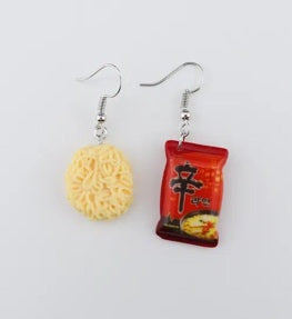 Instant Noodle Pack Drop Earrings