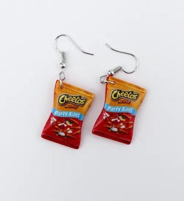 Cheese Puff Snack Bag Drop Earrings