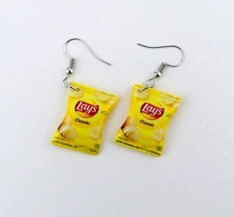 Potato Chip Bag Drop Earrings