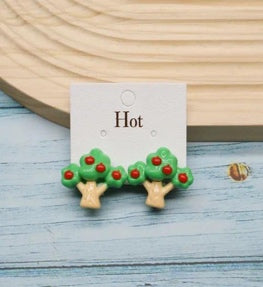 Apple Tree No-Piercing Stud Earrings