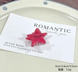 Red Starfish Hair Clip