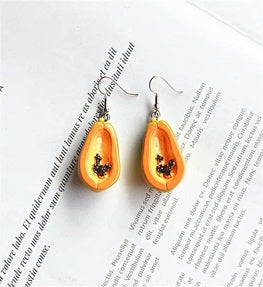 Papaya Fruit Drop Earrings