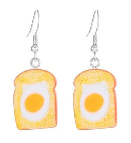 Sunny Egg Toast Drop Earrings