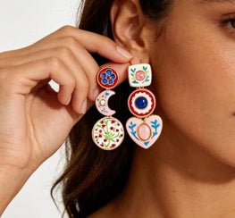 Colorful Charm Stack Earrings