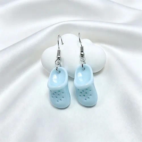 Blue Garden Clog Shoe Earrings