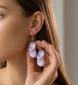 Lilac Garden Clog Shoe Earrings