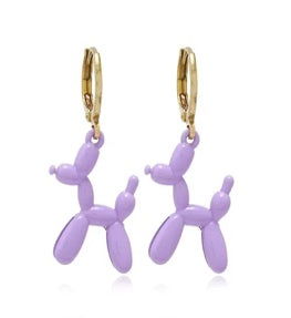 Lavender Balloon Dog Earrings