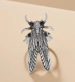 Antique Silver Cicada Ring
