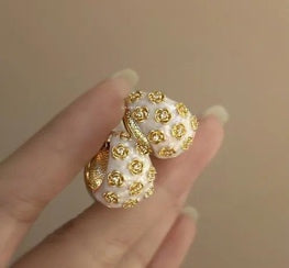 Pearlescent Wildflower Stud Earrings