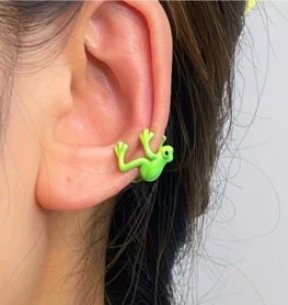 Green Frog Ear Cuff