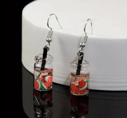 Watermelon Drink Jar Drop Earrings