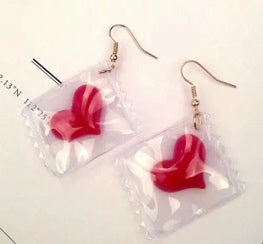 Wrapped Heart Candy Drop Earrings