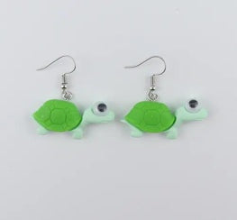 Mint Tortoise Drop Earrings
