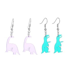 Pastel Dinosaur Mismatched Earrings