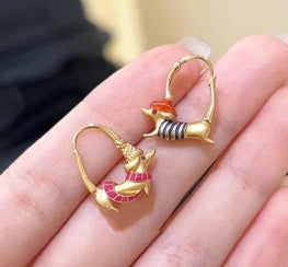 Mismatched Dachshund Ear Cuff Pair