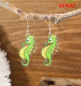 Cartoon Seahorse Drop Earrings