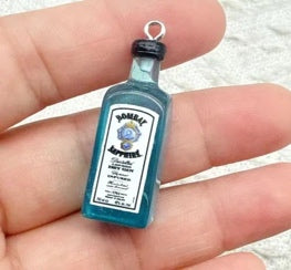 Teal Glass Bottle Charm
