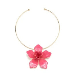 Pink Flower Open Collar Choker