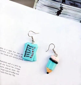 Notebook Pencil Mismatched Earrings