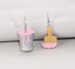 Paint Bucket Brush Mismatched Earrings