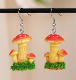 Mushroom Cluster Drop Earrings