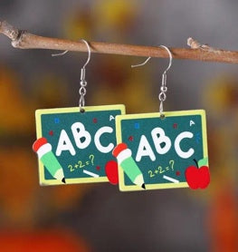 ABC Chalkboard Drop Earrings