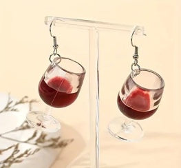 Red Wine Glass Drop Earrings
