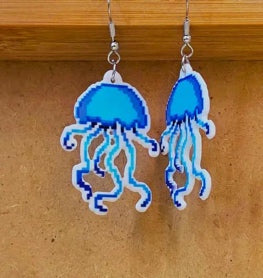 Blue Jellyfish Drop Earrings