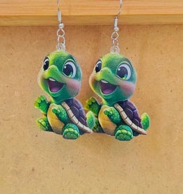 Cartoon Turtle Drop Earrings V2