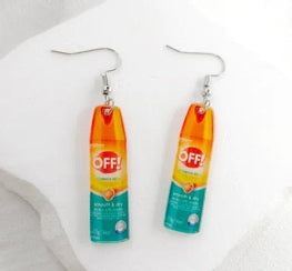 Orange Spray Can Drop Earrings