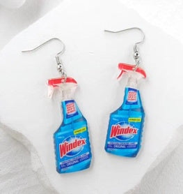Blue Spray Bottle Drop Earrings