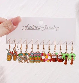 Summer Mismatched Earring Six-Pair Set
