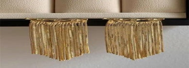 Gold Tassel Statement Earrings