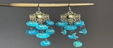 Blue Shell Tassel Earrings