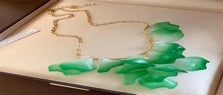 Green Petal Tassel Necklace