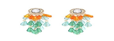 Green Acrylic Tassel Earrings - C