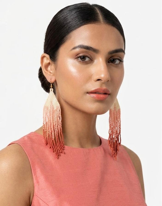 Peach Fringe Moment Earrings