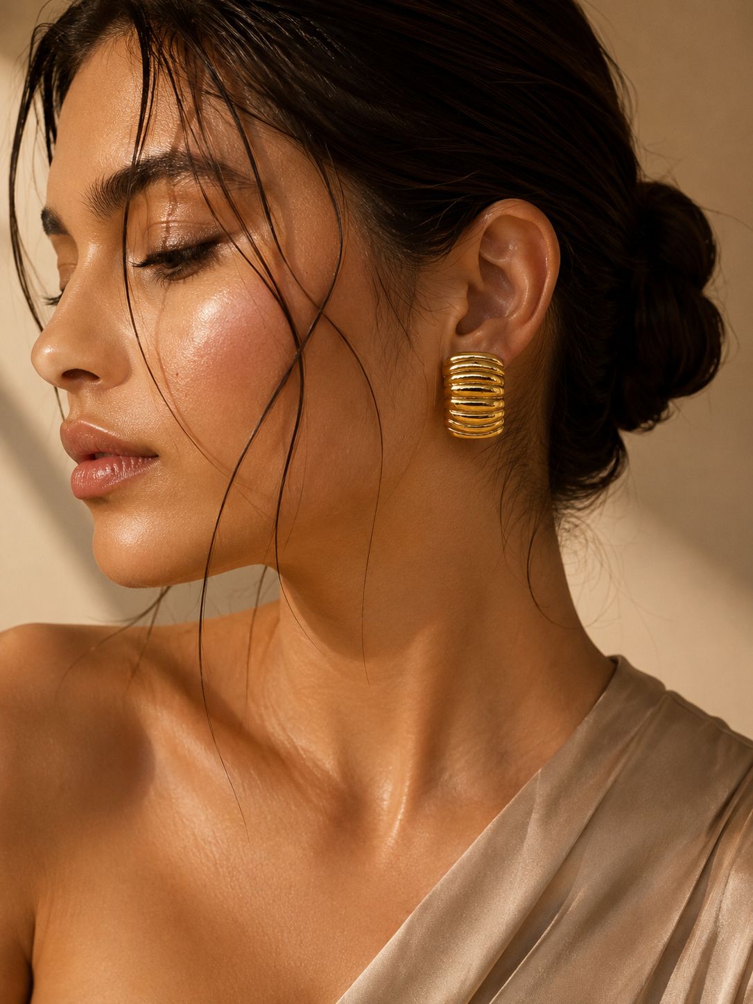 Auric Ribbed Statement Earrings