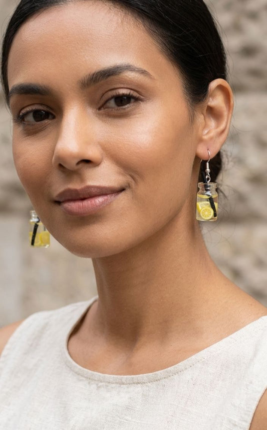 Lemonade miniature bottle earrings