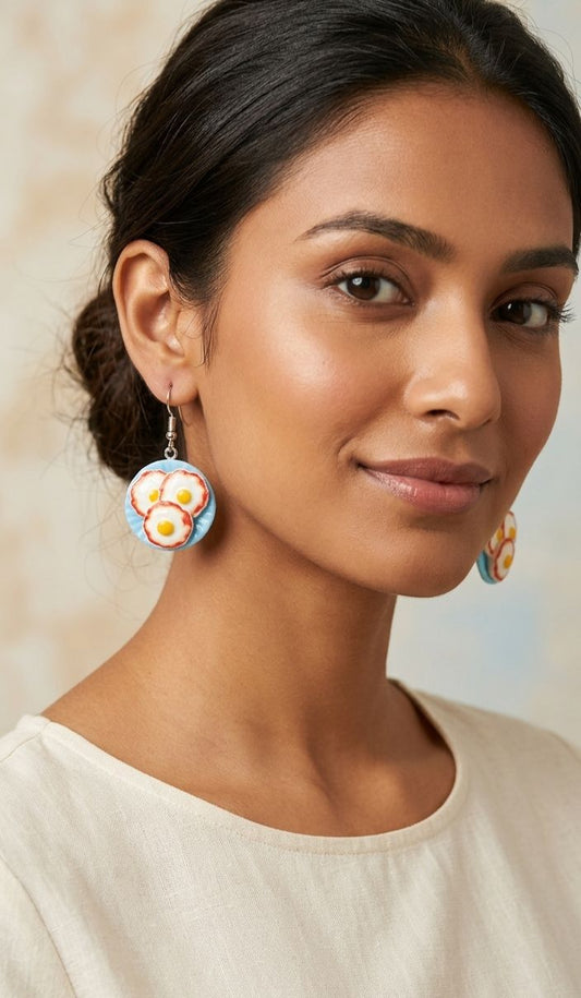 Sunny side up fried egg earrings